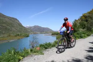 biking above the river