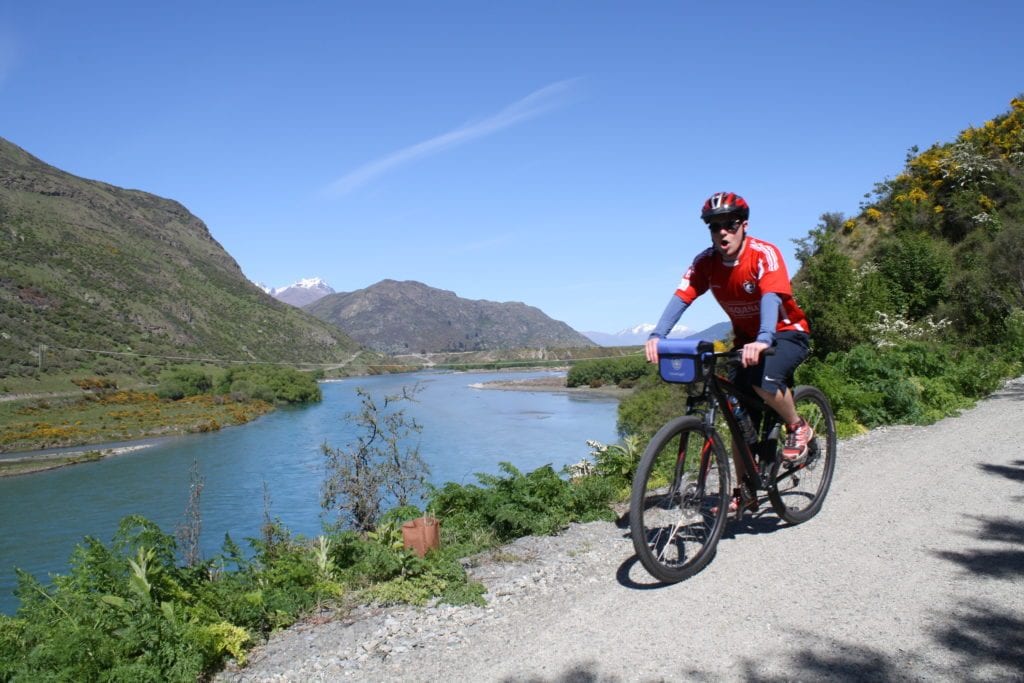 biking above the river