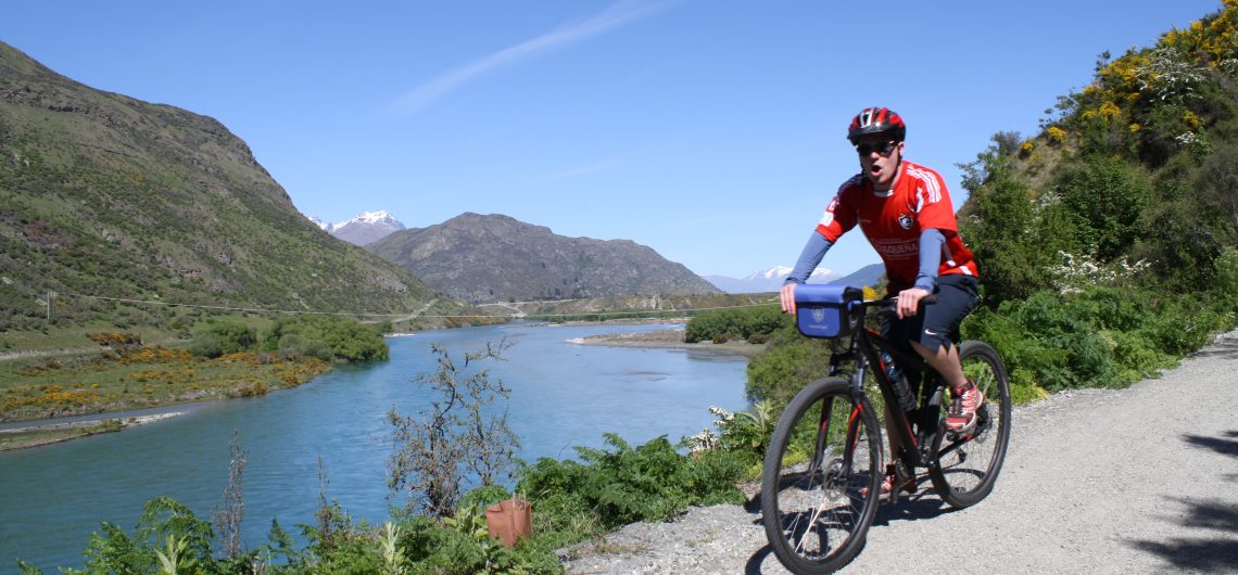 biking above the river