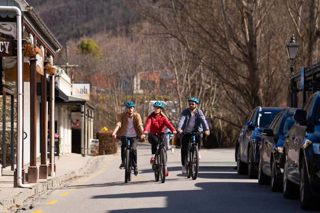 Riding through Arrowtown