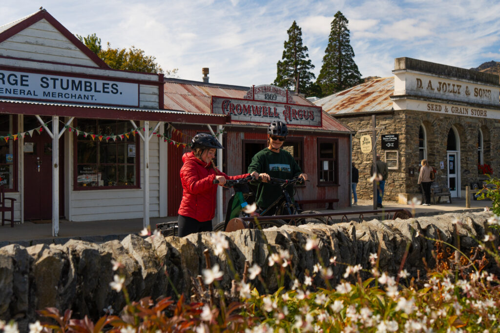 Racking bikes in Old Cromwell Town